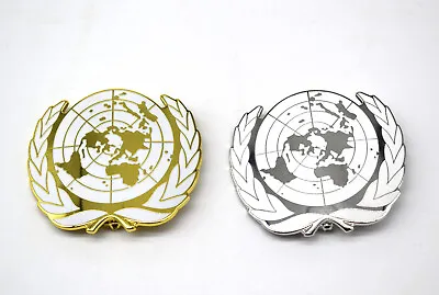 2PCS United Nations Peacekeeping Force UN BLUE BERET Hat Badge UN Siliver+Gold  • £27.60