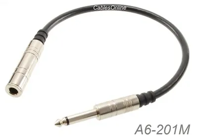 1ft Premium 1/4 Inch 6.3mm TS Female To Male Mono Short Audio Extension Cable • $15.95