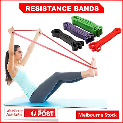 Resistance Bands Set Heavy Duty Loop For Gym Exercise Pull Up Fitness Workout AU • $12.95