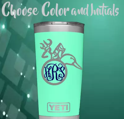 Monogram Decal Vinyl For Your TumblersCups  Deer  Duck & Fish Design& Initials • $2.89