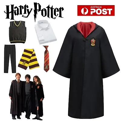 Harry Potter Cosplay Costume Suit Gryffindor Slytherin Robe Tie Scarf Cloak Cape • $70.67