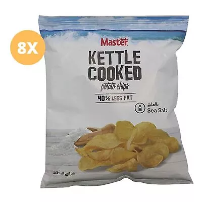 8 Pack X Master Chips Potato Kettle Cooked Sea Salt 40% Less Fat ( 45 Gram) • $42.52