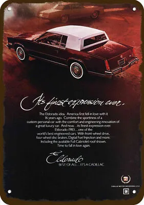 1983 CADILLAC ELDORADO CAR CABRIOLET Vintage Look DECORATIVE REPLICA METAL SIGN • $24.99