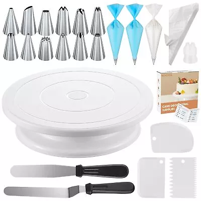 71PCs Cake Decorating Supplies Kit With Cake Turntable Cake Decor. • £27.97