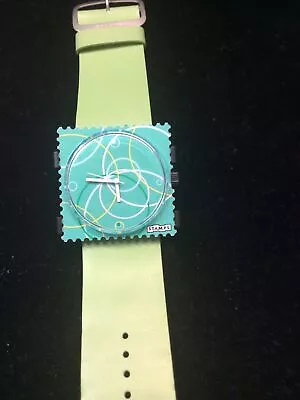 S.T.A.M.P.S. WATCH VINTAGE W/green Genuine Leather Band • $15