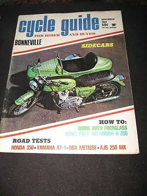 CYCLE GUIDE November 1969 BSA Metisse AJS Y-4 Honda CL350 Yamaha AT-1 • $10.95