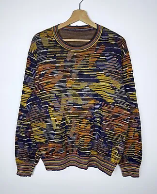 Amazing Rare Vintage MISSONI SPORT M Logo Abstract Colored Y2K Sweater Jumper 54 • $152.99