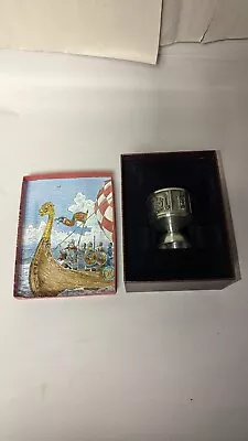 Vintage Norway HS Pewter Candle Holder Konge Tinn Nordic Viking W/ Box FREE SHIP • $22