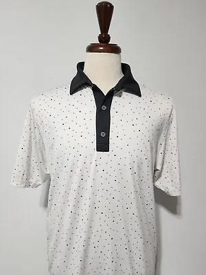 $39.99 • Buy Footjoy Golf Shirt White Black Polka Dot Men Medium