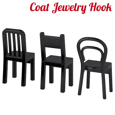 IKEA FJANTIG 3x Black Chair Wall Hooks Coat Jewelry Scarf Keys Earphones603.471. • £9.50