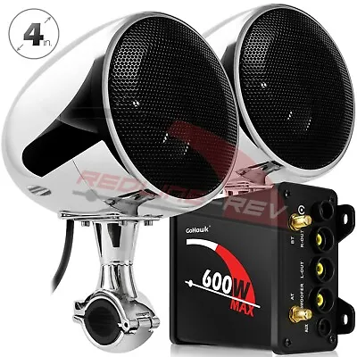 600W Amp Waterproof Bluetooth Motorcycle Stereo Speakers Audio AUX Radio System • $77.99