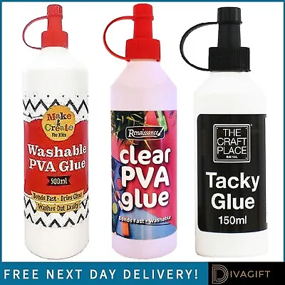 £6.95 • Buy Pva Glue Bottles Washable Safe Multipack School Art Craft Home Office Non Toxic