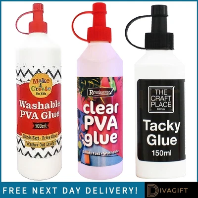 £6.95 • Buy Pva Glue Bottles Washable Safe Multipack School Art Craft Home Office Non Toxic