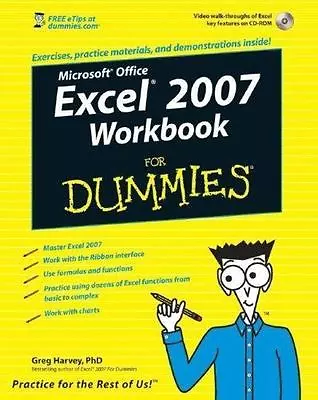 $7.63 • Buy Excel 2007 Workbook For Dummies - 0470169370, Greg Harvey, Paperback