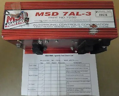 MSD 7230 7AL-3 CD Ignition Box Analog W/Limiter 550V Output Serial #06636 • $699.99