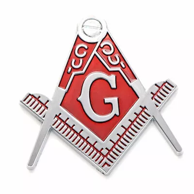 Chrome Red Masons Freemason Car Truck Body Fender Rear Badge Decal Emblem • $9.92