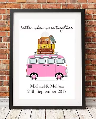 Wedding Gift Anniversary Campervan A4 Print Poster PO84 • £3.99