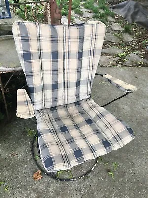 Vtg Mid Century Swivel Rocker Patio Chair Padded Out Door Seat  Cushions Only • $63.74