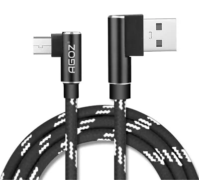 Agoz L Shape 90 Degree Micro USB Cable FAST Charger Data Cord For Samsung Phones • $4.78