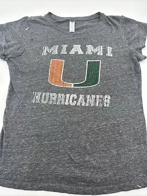 Miami Hurricanes T-Shirt Women X-Large Gray Graphic Print 5th&ocean…#4882 • $5.10