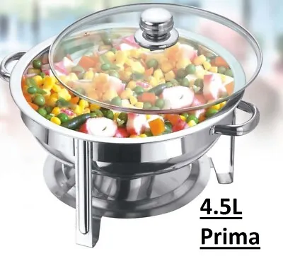 £29.99 • Buy 4.5L Round Chaffing Dish With Glass Lid,Buffet,food,warmer  Stainless Steel -New
