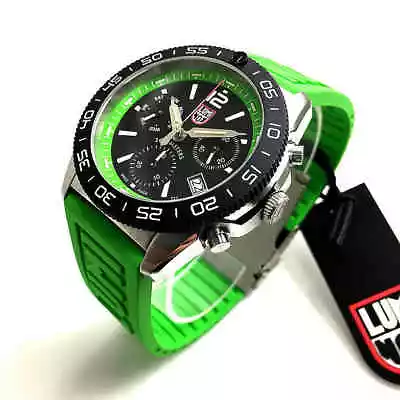 Men's Luminox Pacific Diver Chronograph Green Strap Swiss Watch 3157.NF • $449.98