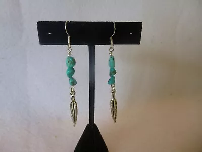 $32 • Buy Blue Turquoise And Sterling Silver Native American Navajo Southwestern Earrings