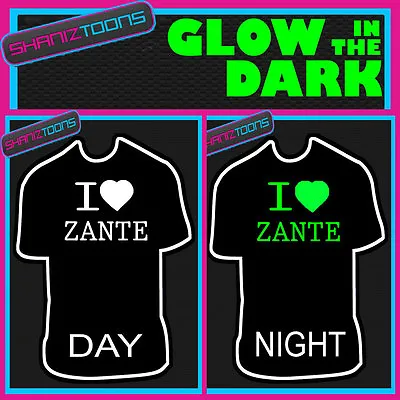 I Love Heart Zante Glow In The Dark Printed Tshirt • £10.93