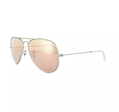 £102 • Buy Ray-Ban Sunglasses Aviator 3025 019/Z2 Silver Brown Mirror Pink Medium 58mm