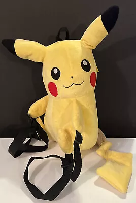 $25 • Buy Pikachu Pokemon Plush Backpack ~13” Adjustable Straps 2016 Nintendo Official