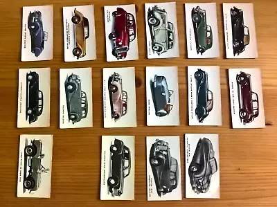 Kelloggs Cereal Trade Cards: Motor Cars 1949 Coloured X13 Black & White X3 • £11.99