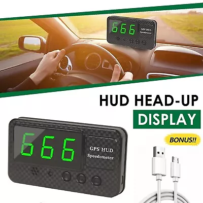 Universal Digital GPS Speedometer Car HUD Head Up Display MPH/KM Overspeed Alarm • $45.99