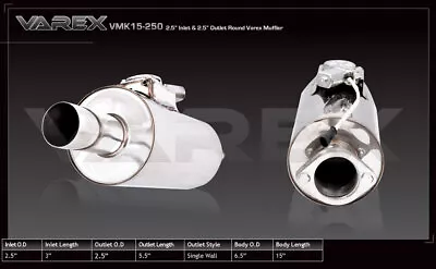 Varex Universal Muffler Round 6  15  2.5  Flanged Inlet 2.5  Single-Wall Outlet • $346.50