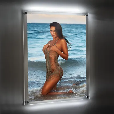 LED Crystal Poster Frame Movie Advertising Illuminate Light Boxes Edge Design • $119