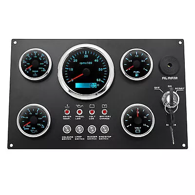 5 Gauge Set With Instrument Panel Tachometer 6000RPM For Marine Boat 12V • $171.75