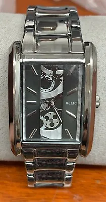 Relic By Fossil Allen Gunmetal Display Stainless Steel Men's Watch ZR77133 • $63