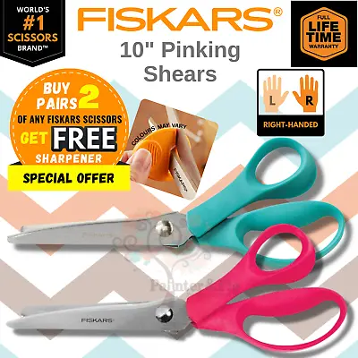 Fiskars Pinking Shears - Genuine 10  Scissors Zig Zag Ergonomic Dressmaking • £25.07