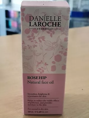 Danielle Laroche Rosehip Natural Face Oil 50ml Smoothes Brightens Rejuvenates • £15.99