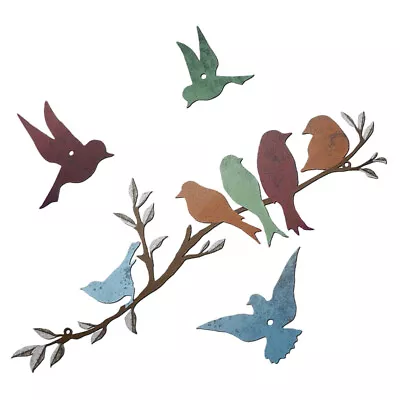 Metal Birds On Branches Wall Decor Bird Ornament Birds On Branch Art Craft • $17.43