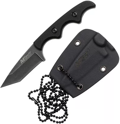 MTech 5  Fixed Neck Knife Full Tang Black G10 Tanto Stonewashed Outdoor 673 • $11.73