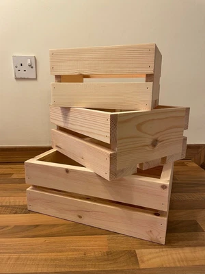 £13 • Buy Wooden Storage Crate Under Bed Cupboard Pantry Utility Organiser Hamper Wardrobe
