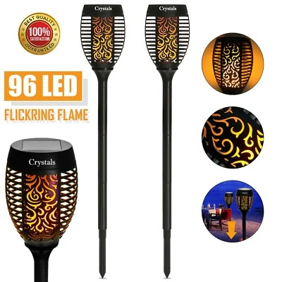 £917.85 • Buy 96 Led Torch Solar Light Patio Garden Dancing Flickering Flame Lamp