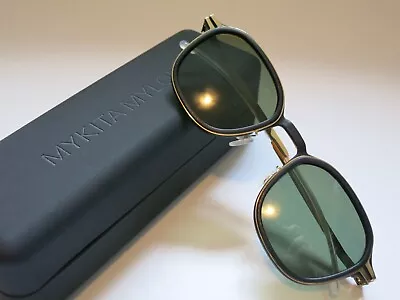 Mykita MYLON HYBRID FIR Gold Black Polarized Green Glasses Eyeglasses Sunglasses • $249