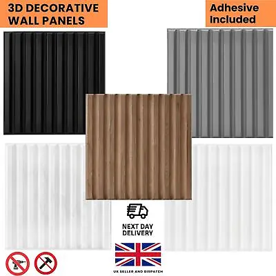 3D Wall Panels With Adhesive | DIY Interior & 3D Decorative Fluted Line Design • £99.45