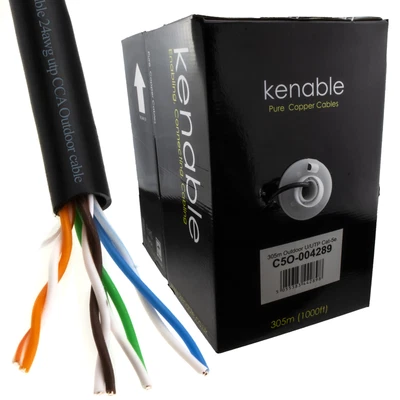 £50.90 • Buy External CAT5e-CCA Outdoor Ethernet Network Internet Cable Reel Solid UTP 305m