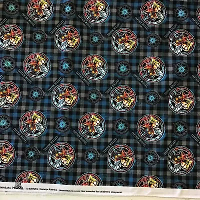 Flannel Captain Marvel Black Blue COTTON 42 Wide FABRIC Per Yard Camelot • $9.99