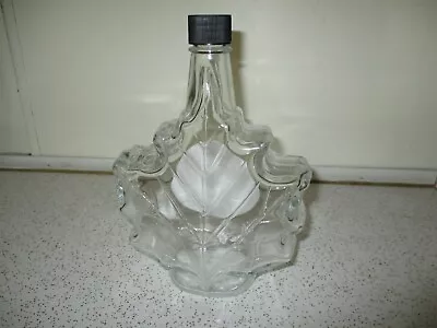 Maple Leaf Shaped Bottle Glass Syrup Empty Bottle 25 Oz • $3.99