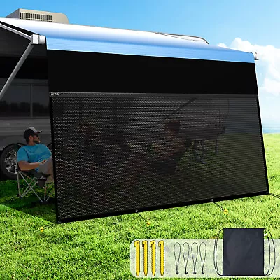90% RV Awning Sun Shade Privacy Screen W/Zipper Camper Sunshade RV Awning 11-21' • $75.86