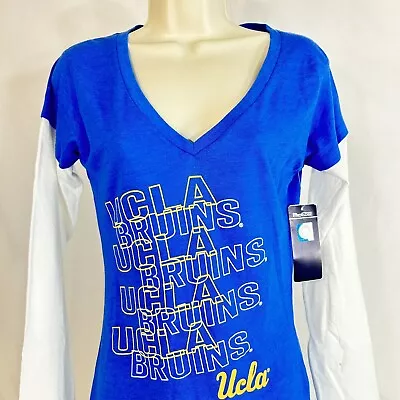 Proedge Women T Shirt UCLA Bruins V-Neck Size Medium NEW Long Sleeve Tee *Flawed • $8.34