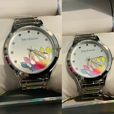 £64.99 • Buy Juicy Couture Black Label Silver LK Pride Rainbow Crystal Crown Wrist Watch £125